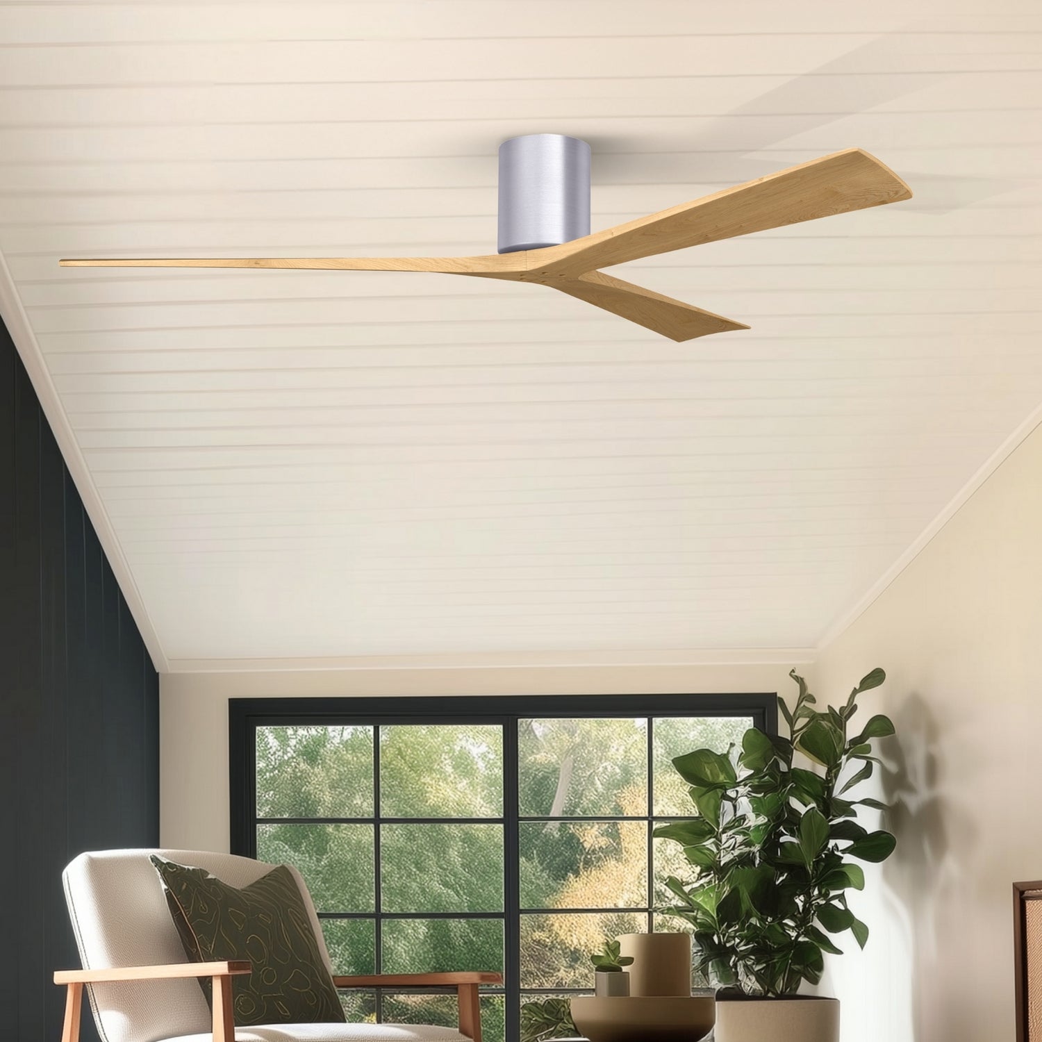 Matthews Fan Company - IR3H-BN-LM-72 - 72"Ceiling Fan - Irene-3H - Brushed Nickel