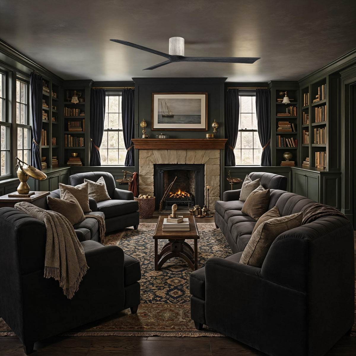 Matthews Fan Company - IR3H-BW-BK-72 - 72"Ceiling Fan - Irene-3H - Barn Wood