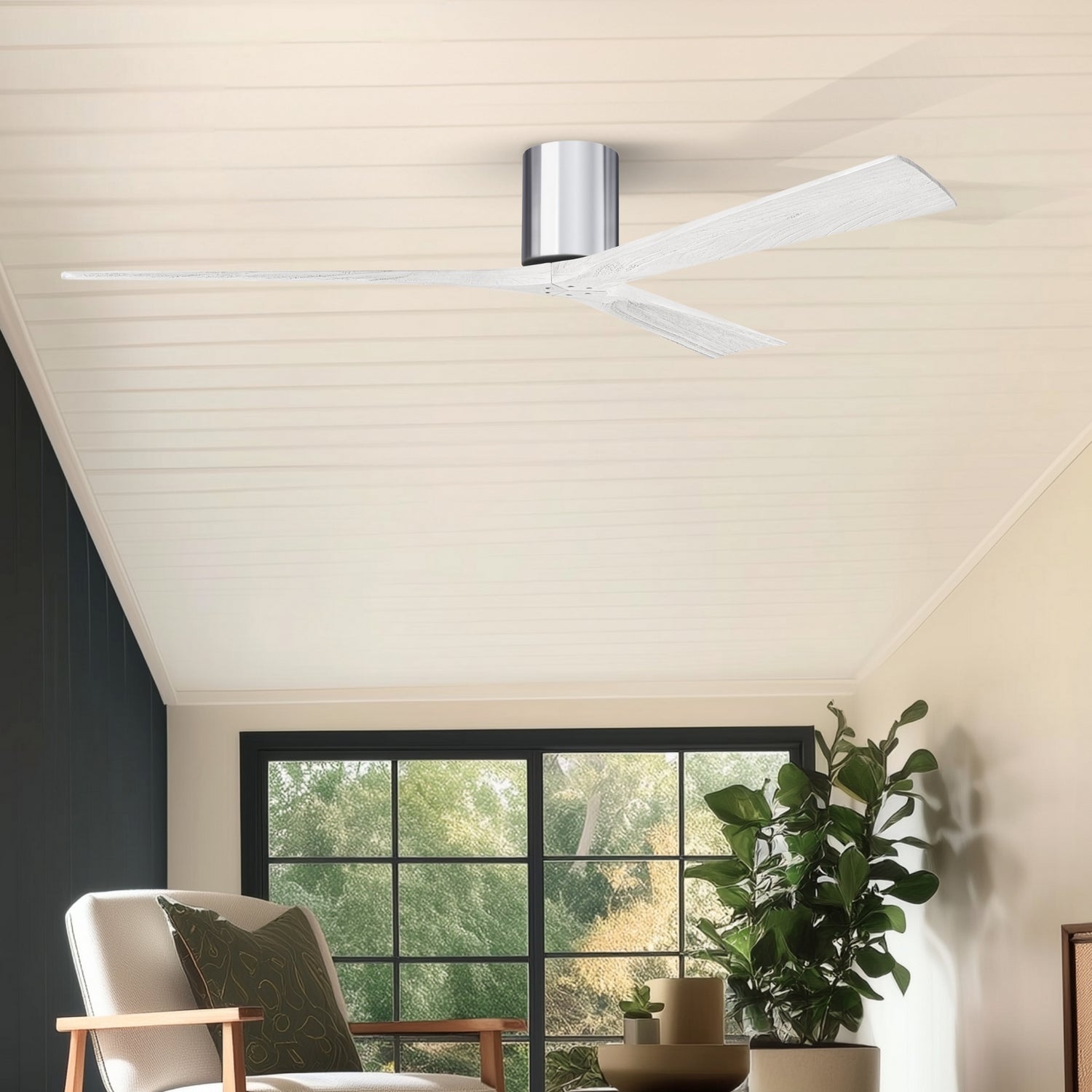 Matthews Fan Company - IR3H-CR-MWH-72 - 72"Ceiling Fan - Irene-3H - Polished Chrome