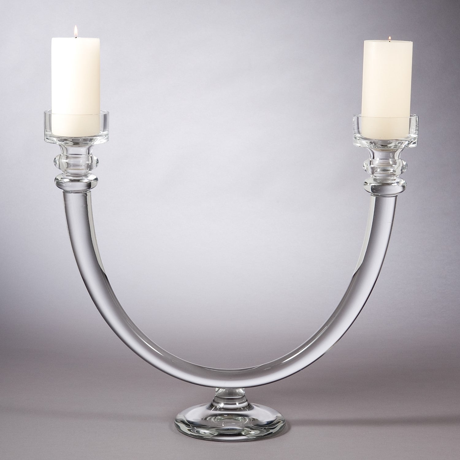 2 Lite Glass Tube Candelabra
