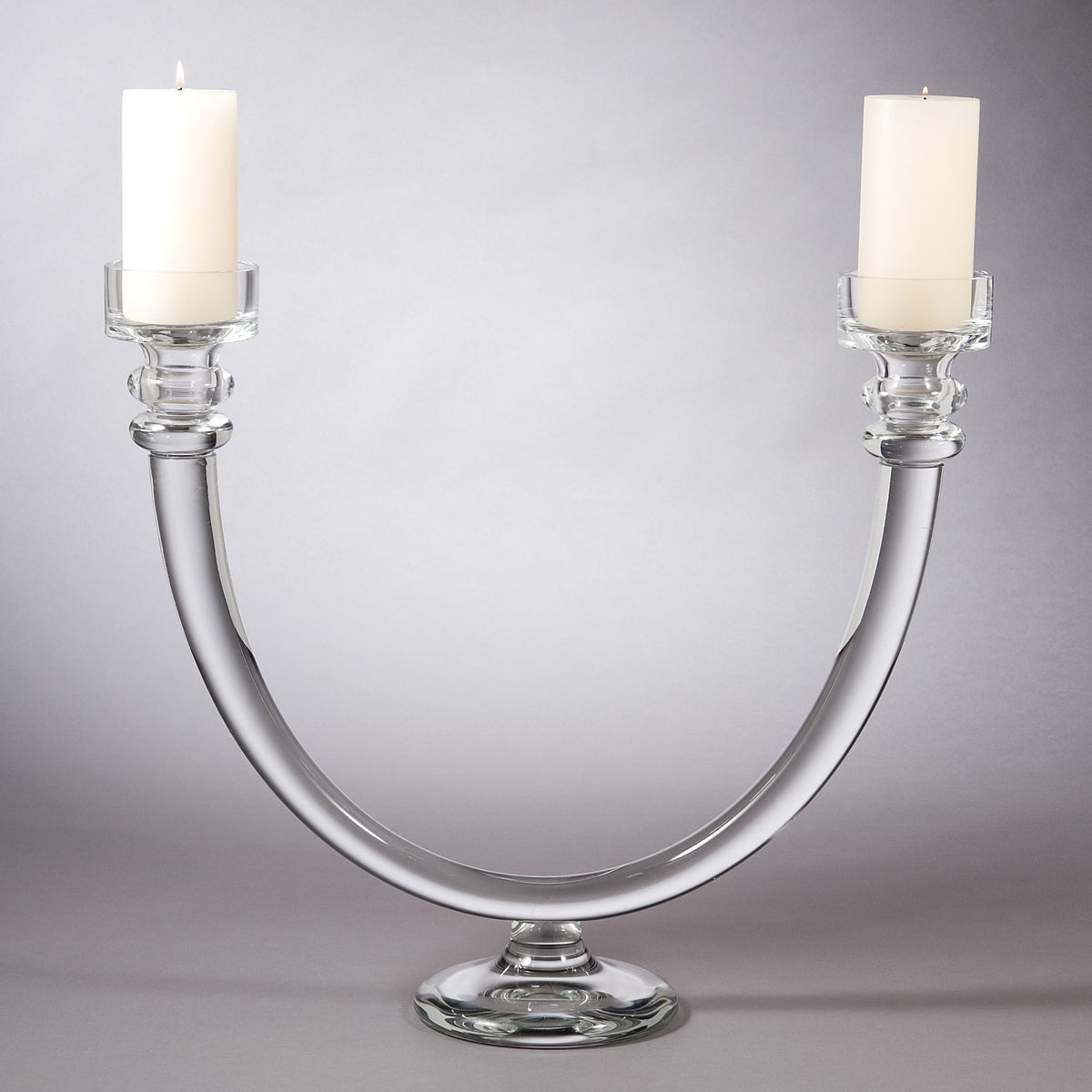 2 Lite Glass Tube Candelabra