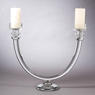 2 Lite Glass Tube Candelabra