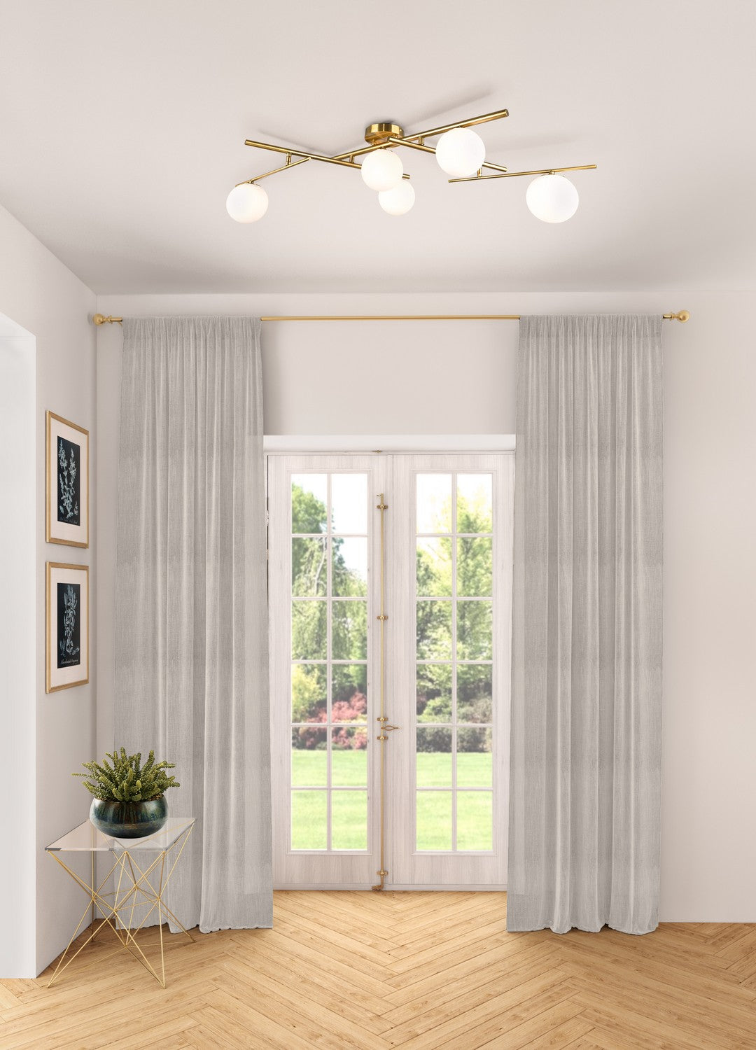 Artcraft Canada - AC11975BR - Five Light Semi-Flush Mount - Modena - Plated Brushed Brass