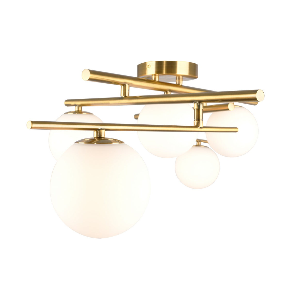 Artcraft Canada - AC11975BR - Five Light Semi-Flush Mount - Modena - Plated Brushed Brass