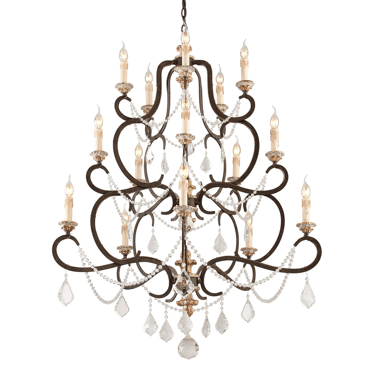 Troy Lighting Canada - F3517-PZ/DG - 15 lampes Suspendu - Bordeaux - Bronze parisien