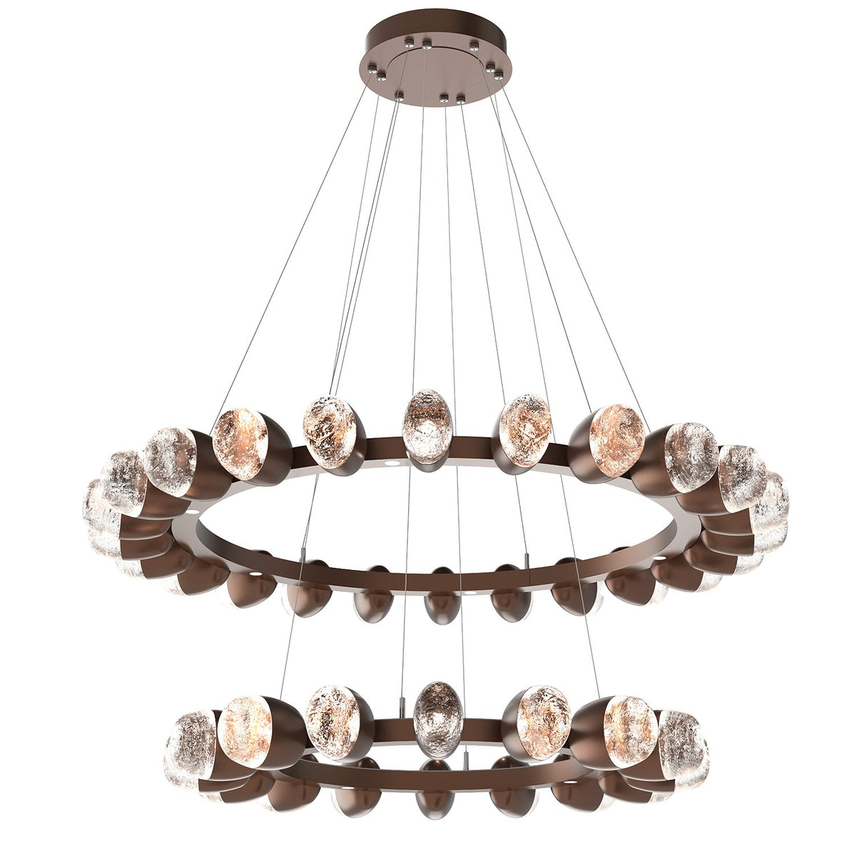 Hammerton Studio - CHB0079-2T-BB-PC-CA1-L1 - LED Chandelier - Pebble - Burnished Bronze