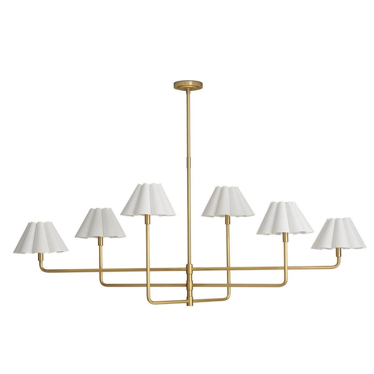 Regina Andrew Canada - 16-1454NB-WT - Six Light Chandelier - Polly - Natural Brass