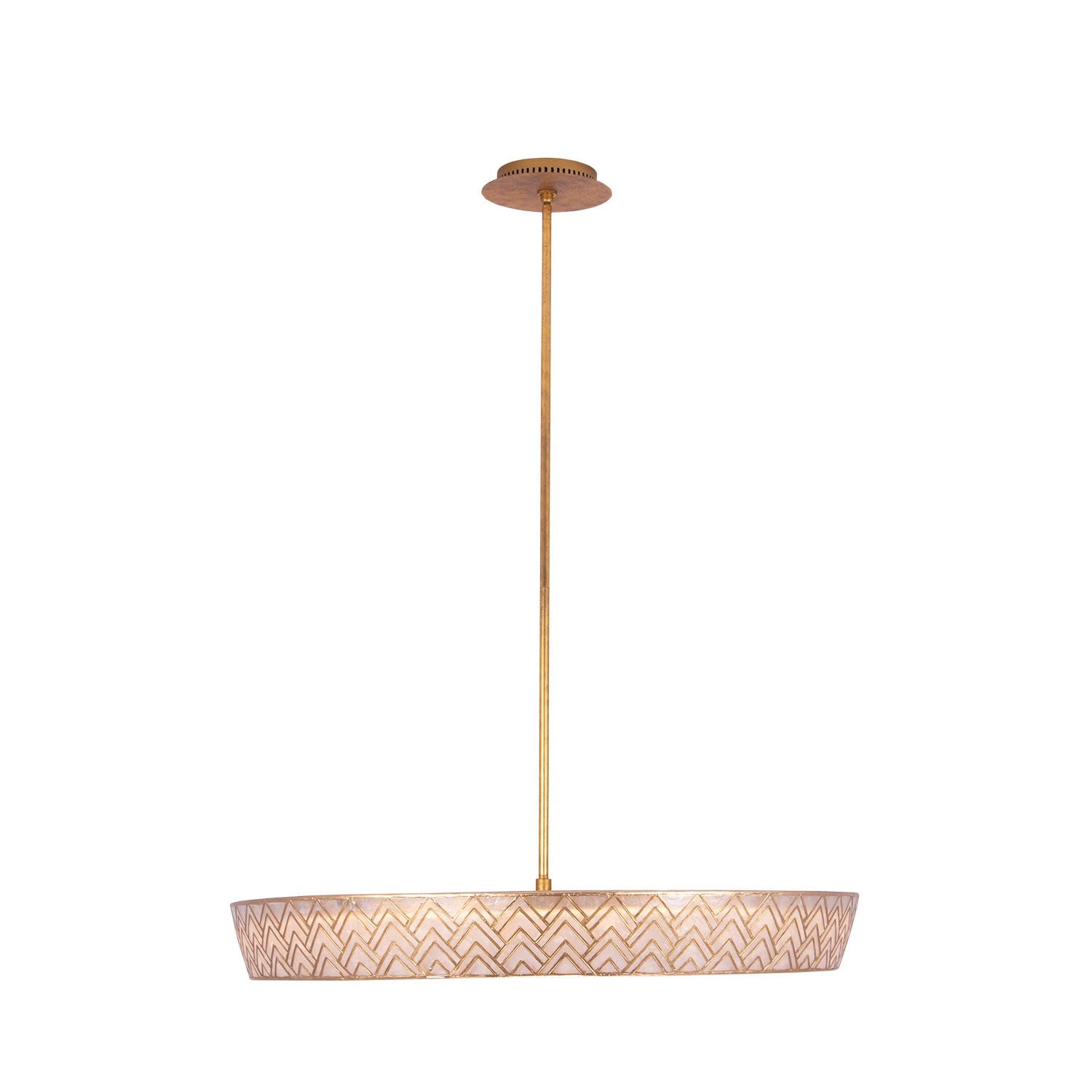Kalco - 523156OL - LED Suspension - Géo - Feuille d'or oxydée