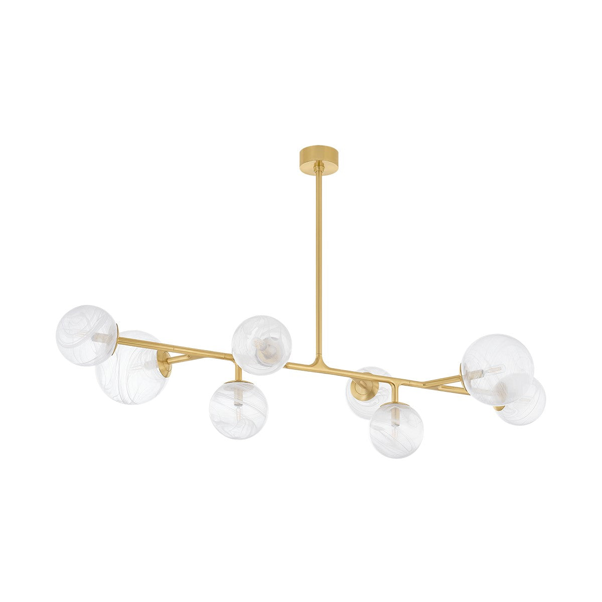 Corbett Lighting Canada - 488-08-VPB - Luminaire linéaire à huit lampes Suspension - Glasgow - Laiton poli vintage