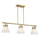 Meridian M100125NB Three Light Linear Chandelier in Natural Brass
