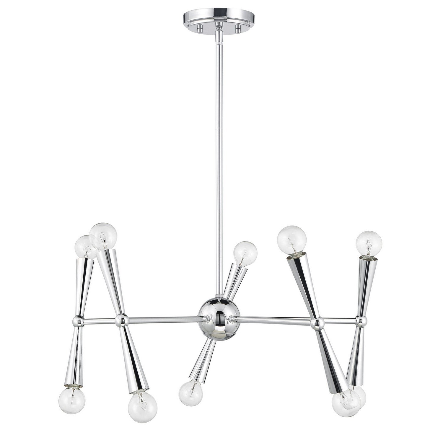 Meridian M100128CH Ten Light Chandelier in Chrome