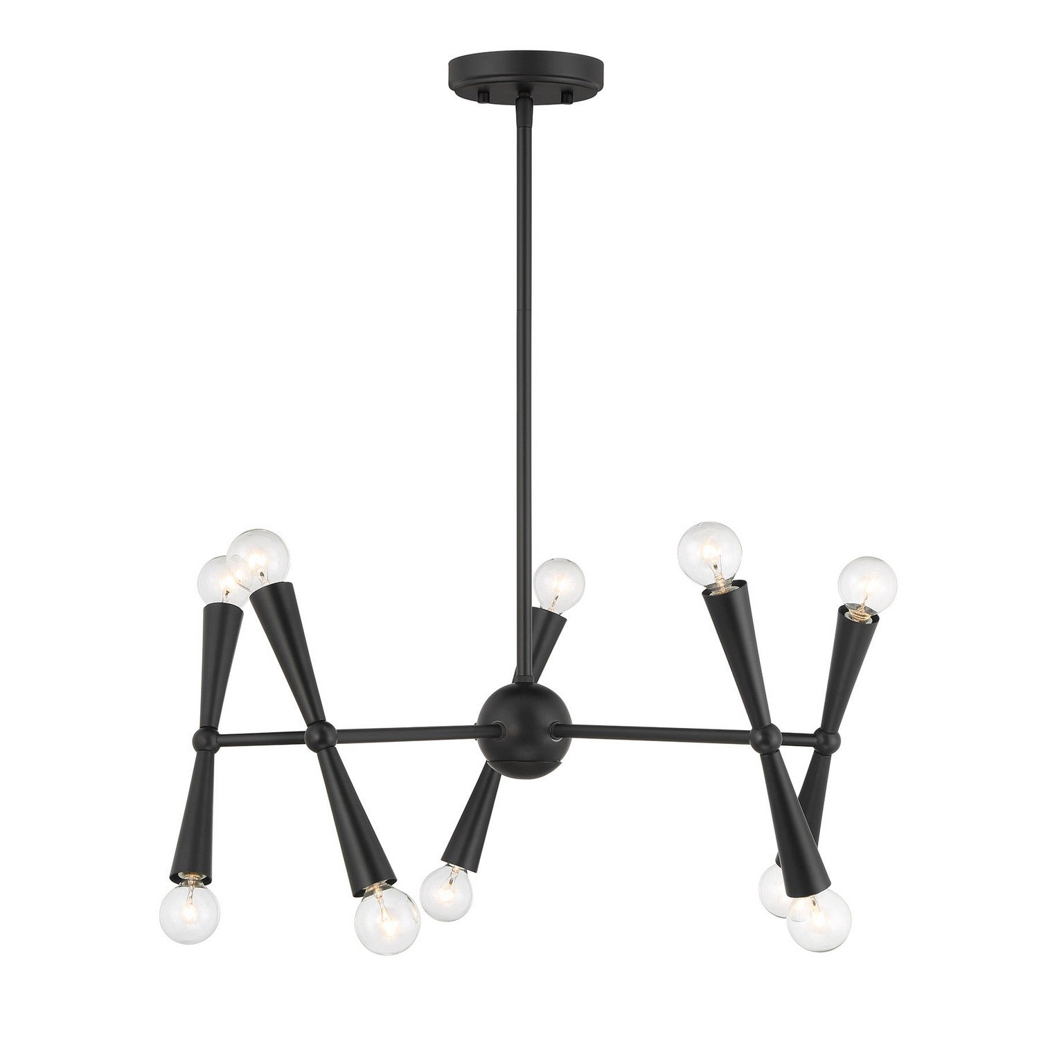 Meridian M100128MBK Ten Light Chandelier in Matte Black