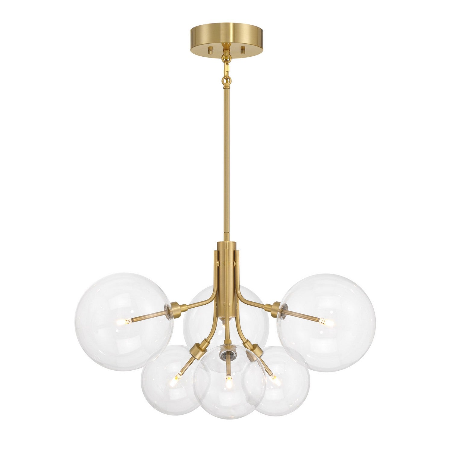 Meridian M100135NB LED Chandelier in Natural Brass