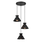 Meridian M100139MBK Trois lumières Suspendu en noir mat