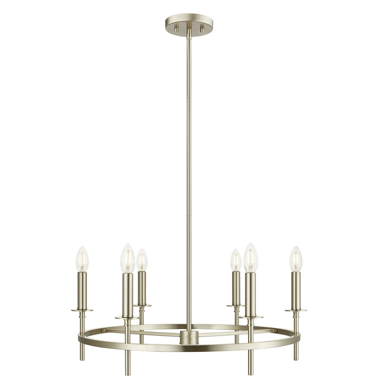 Meridian M100140BN Six Light Chandelier in Brushed Nickel