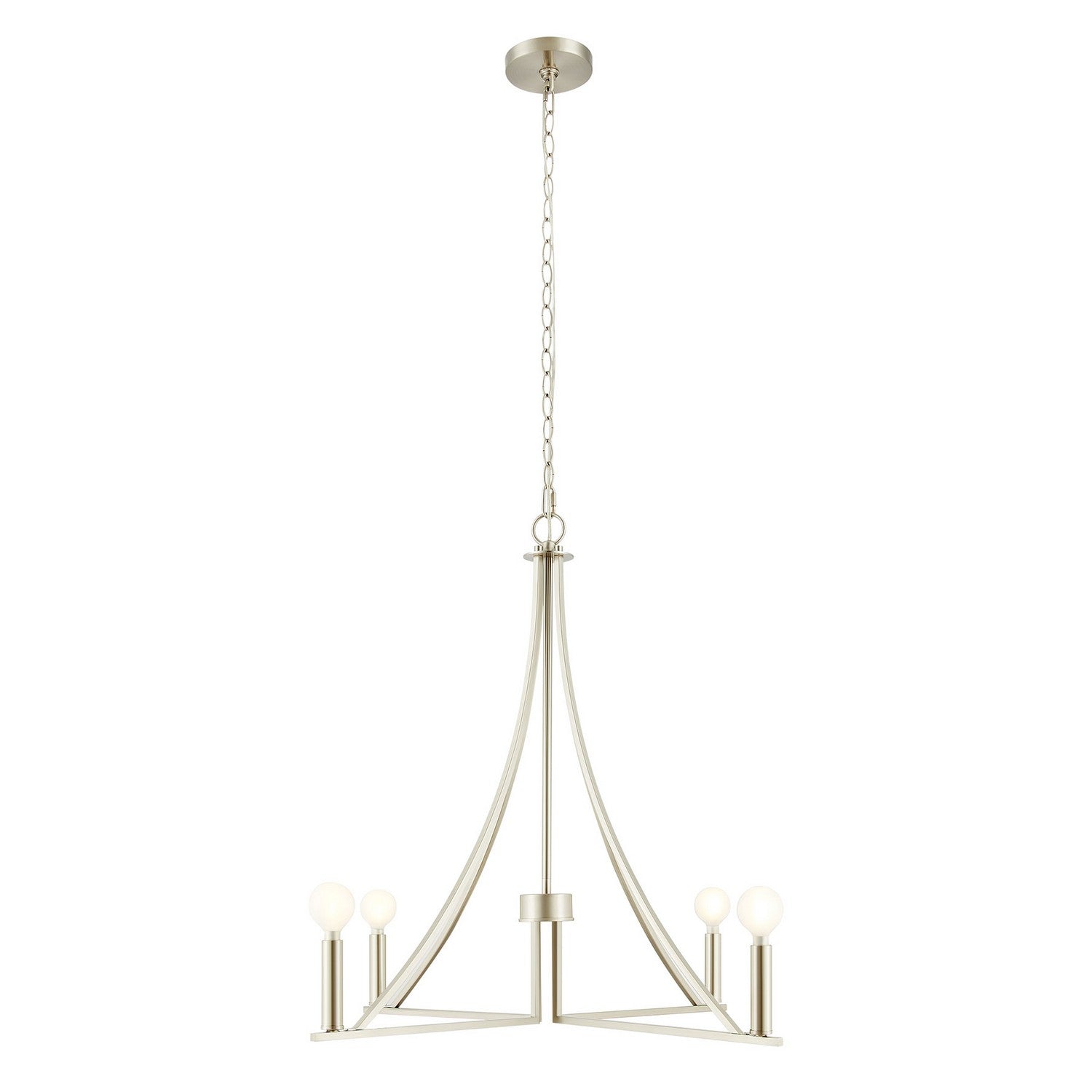 Meridian M100141BN Four Light Chandelier in Brushed Nickel