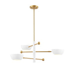 Meridian M100143WHNB Trois lumières Suspendu en laiton blanc et naturel