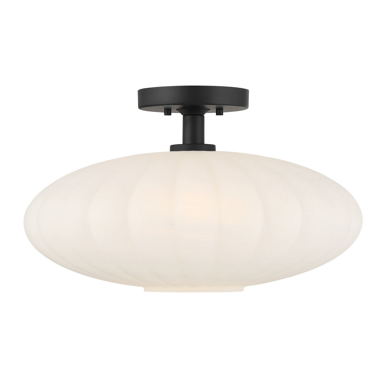 Meridian M60075MBK One Light Semi-Flush Mount in Matte Black