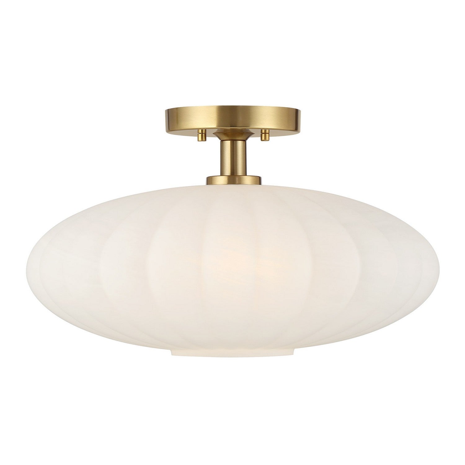 Meridian M60075NB One Light Semi-Flush Mount in Natural Brass