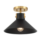 Meridian M60078MBKNB One Light Semi-Flush Mount in Matte Black and Natural Brass