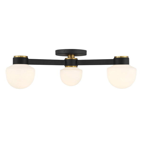 Meridian Three Light Semi Flush Mount
