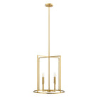 Meridian M7044NB Four Light Pendant in Natural Brass