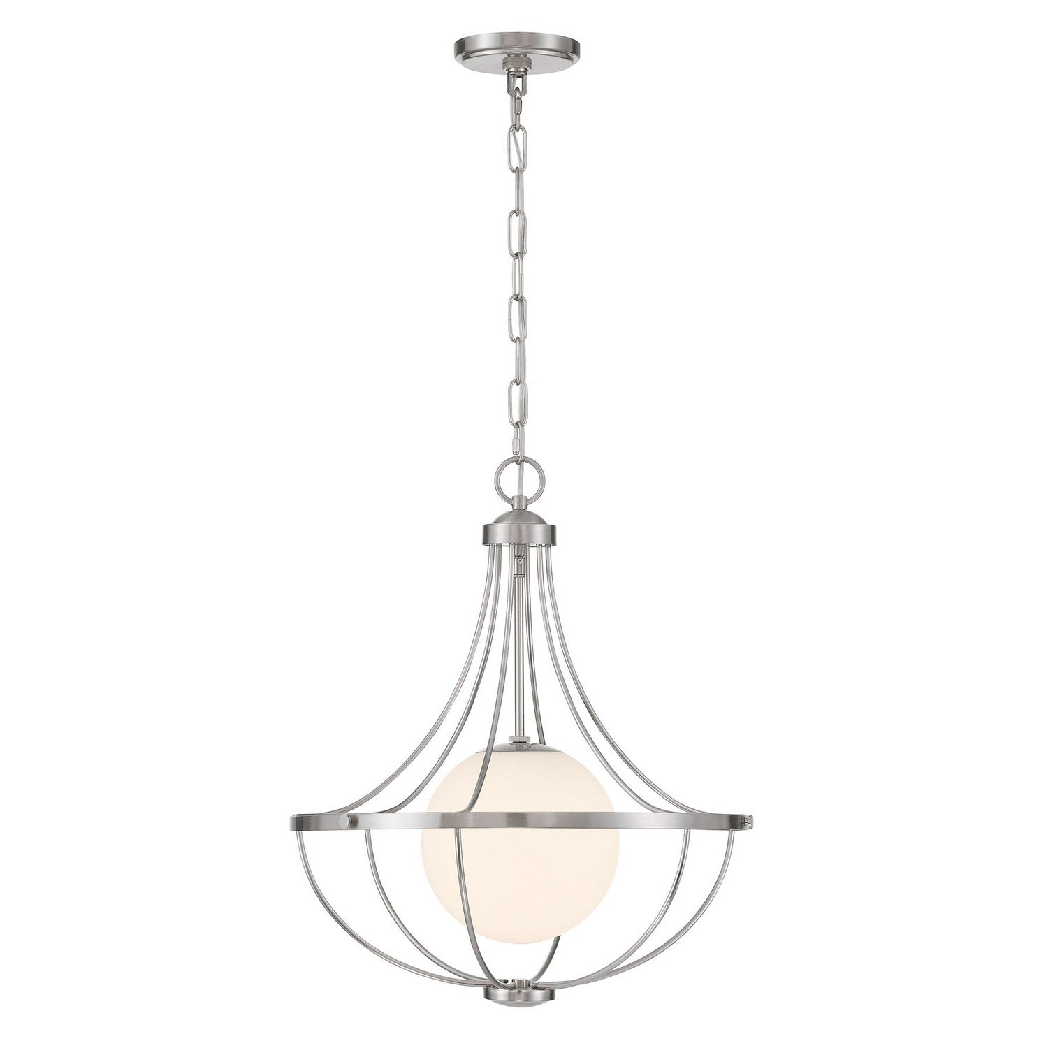 Lumière Meridian M7047BN One Suspension en nickel brossé