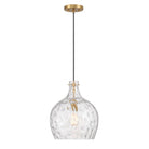 Meridian M7053NB One Light Pendant in Natural Brass