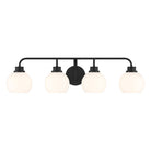 Meuble-lavabo Meridian M80082MBK à quatre lumières, noir mat