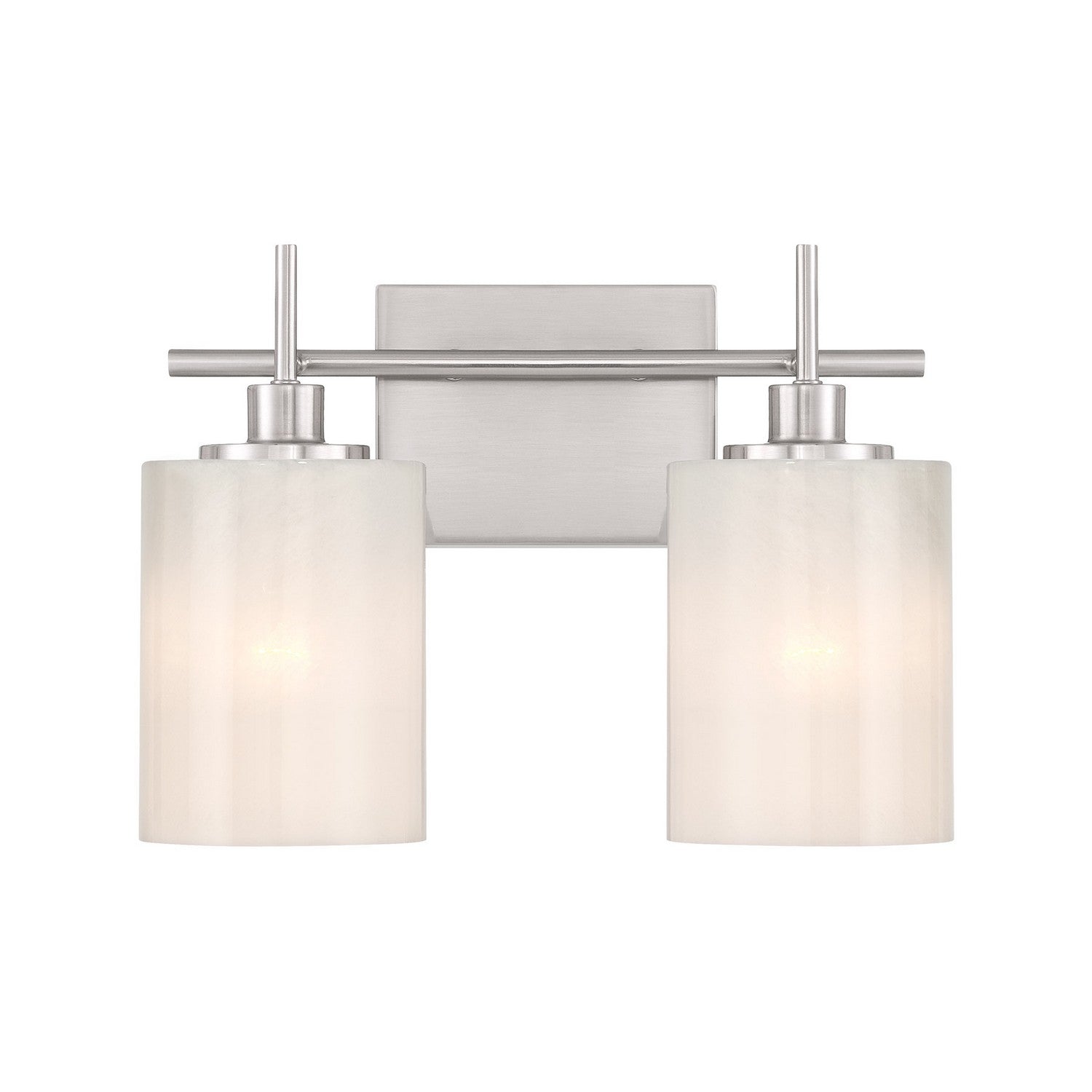 Meuble-lavabo à deux lumières Meridian M80083BN en nickel brossé