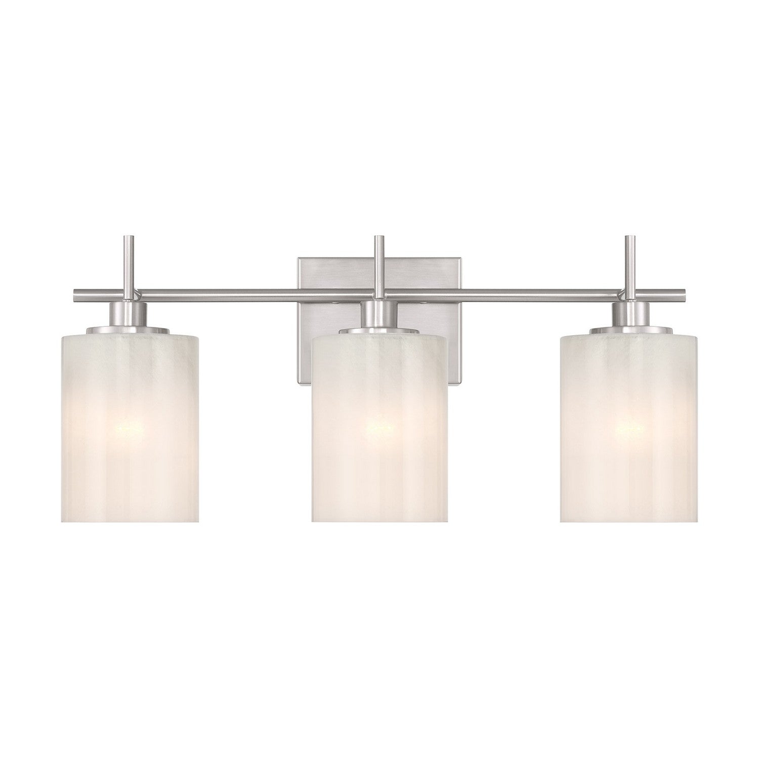Meuble-lavabo à trois lumières Meridian M80084BN en nickel brossé