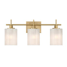Meuble-lavabo à trois lumières Meridian M80084NB en laiton naturel