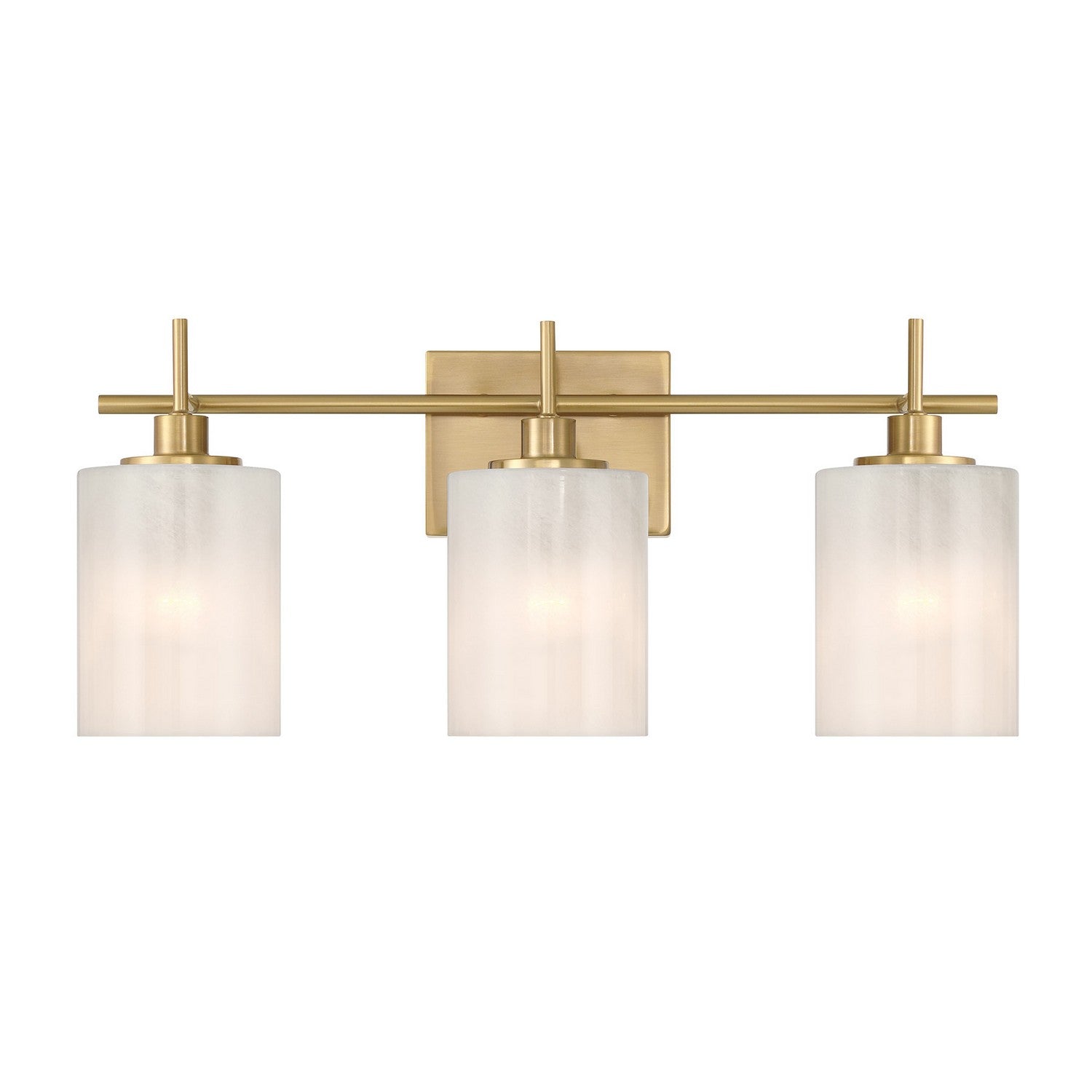 Meuble-lavabo à trois lumières Meridian M80084NB en laiton naturel