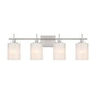 Meuble-lavabo à quatre lumières Meridian M80085BN en nickel brossé