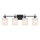 Meuble-lavabo Meridian M80085MBK à quatre lumières, noir mat