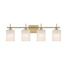 Meuble-lavabo à quatre lumières Meridian M80085NB en laiton naturel