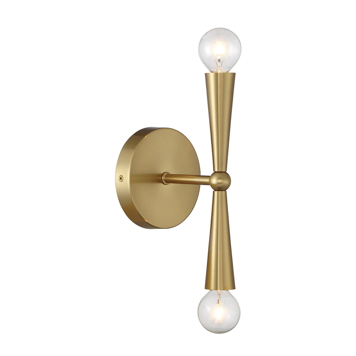Meridian M90110NB Two Light Wall Sconce in Natural Brass