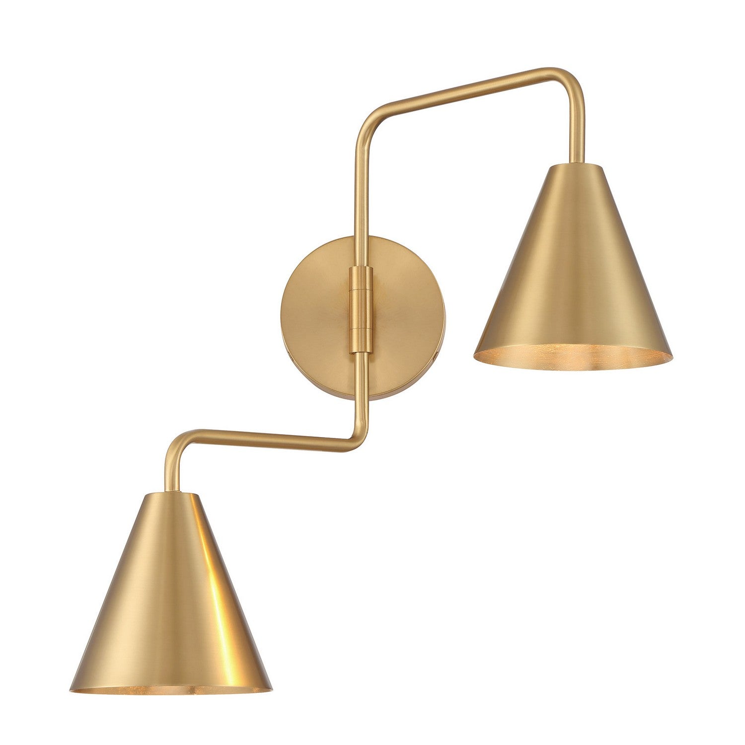 Meridian M90111NB Two Light Wall Sconce in Natural Brass