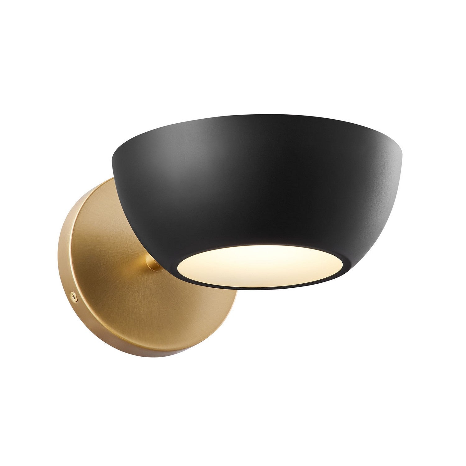 Lumière Meridian M90113MBKNB One Murale en noir mat et laiton naturel