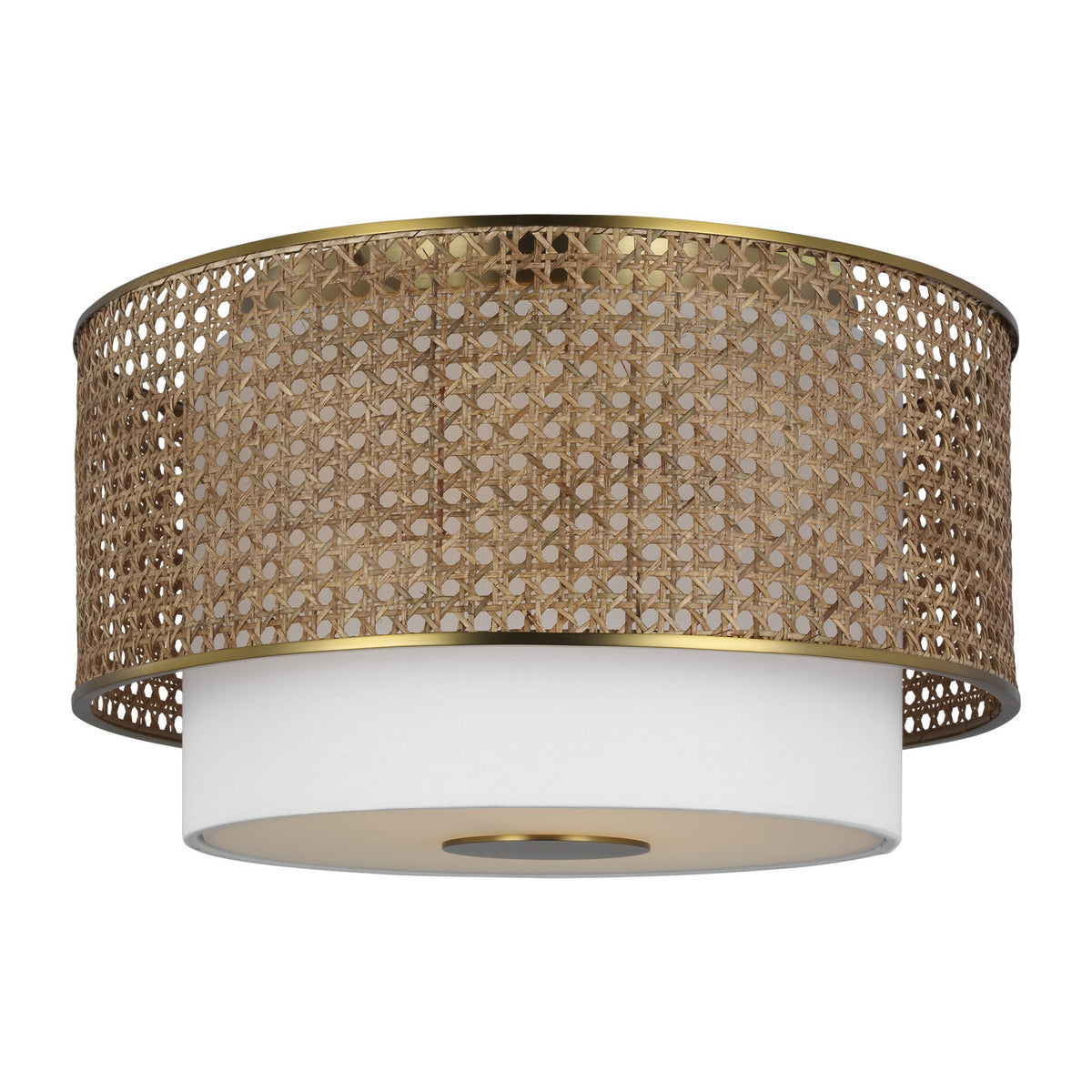 Visual Comfort Studio Canada - KSF1043BBSBRTN - Three Light Flush Mount - Sawyer - Blonde Rattan