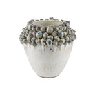 Currey and Company - 1200-0965 - Vase - Poppy Pod Crown - Ivory / Reactive Blue & Purple