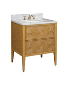 Meuble-lavabo Currey and Company 3800-0010 Santos 28" couleur sable de mer avec lavabo rectangulaire encastré, finition sable de mer/naturel/blanc/laiton brossé/nickel poli