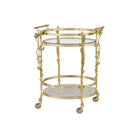 Currey and Company - 4000-0206 - Bar Cart - Fiore - Polished Brass / Clear / Natural
