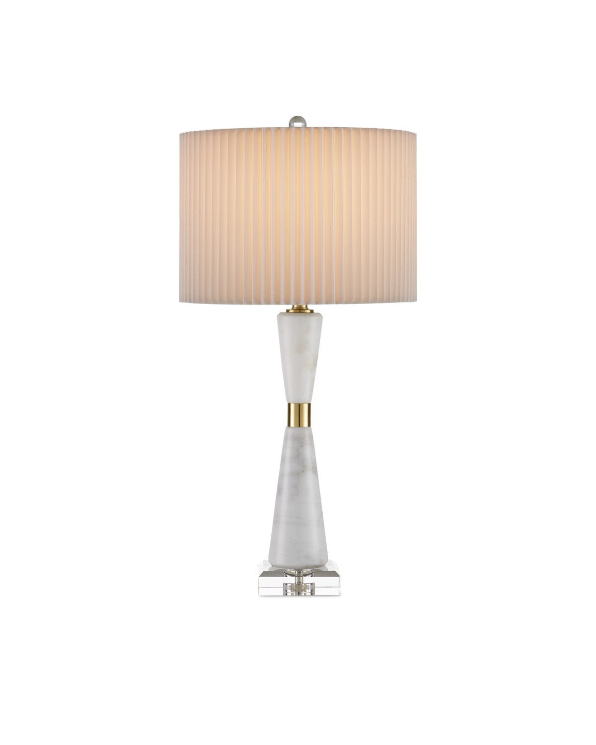 Currey and Company - 6000-0973 - One Light Table Lamp - Edelmar Collection - White / Clear / Natural Brass