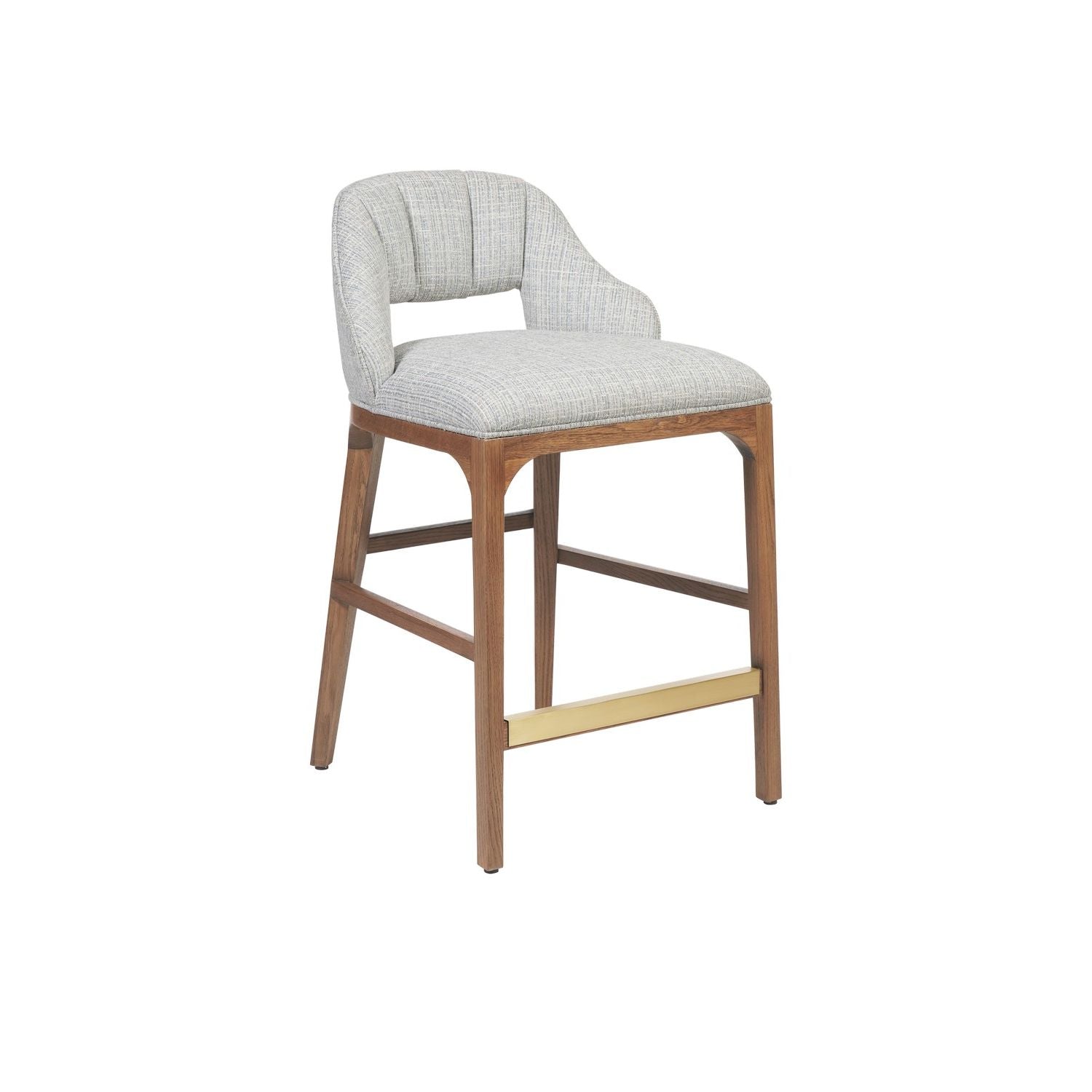 Currey and Company - 7000-0822 - Counter Stool - Inga Collection - Morel Brown / Brushed Brass / Greenlight Powder