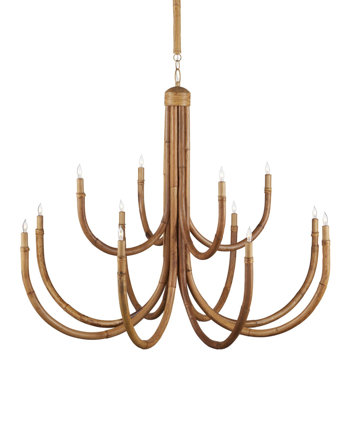 Currey and Company - 9000-1266 - 12 Light Chandelier - Samsara Large Chandelier - Natural / Saddle Tan