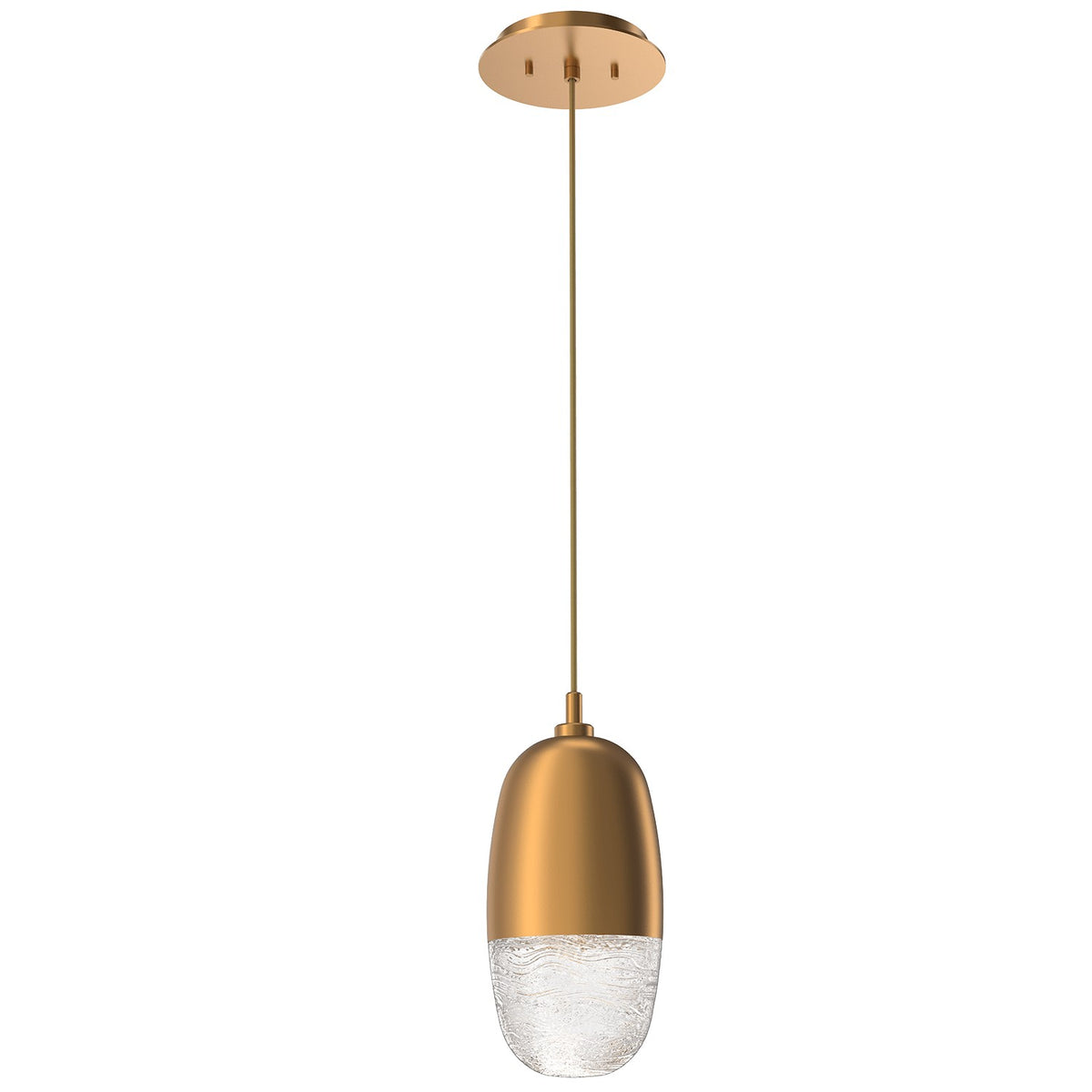 Hammerton Studio - LAB0079-01-NB-PC-C01-L1 - LED Pendant - Pebble - Novel Brass