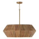 Capital Lighting - 351061LW - Six Light Pendant - Nadeau - Light Wood and Patinaed Brass