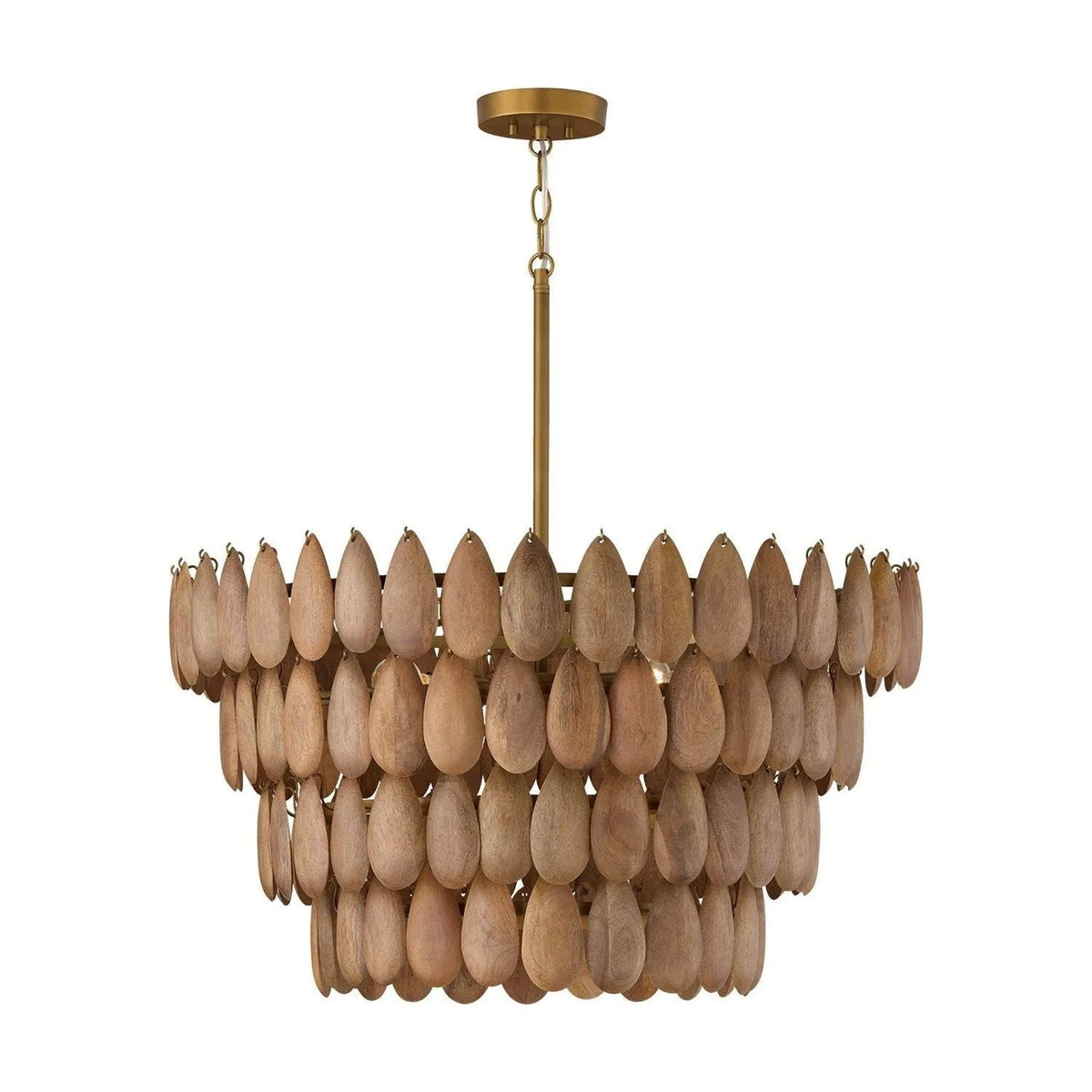 Capital Lighting - 354442LW - Four Light Pendant - Ravi - Light Wood and Patinaed Brass