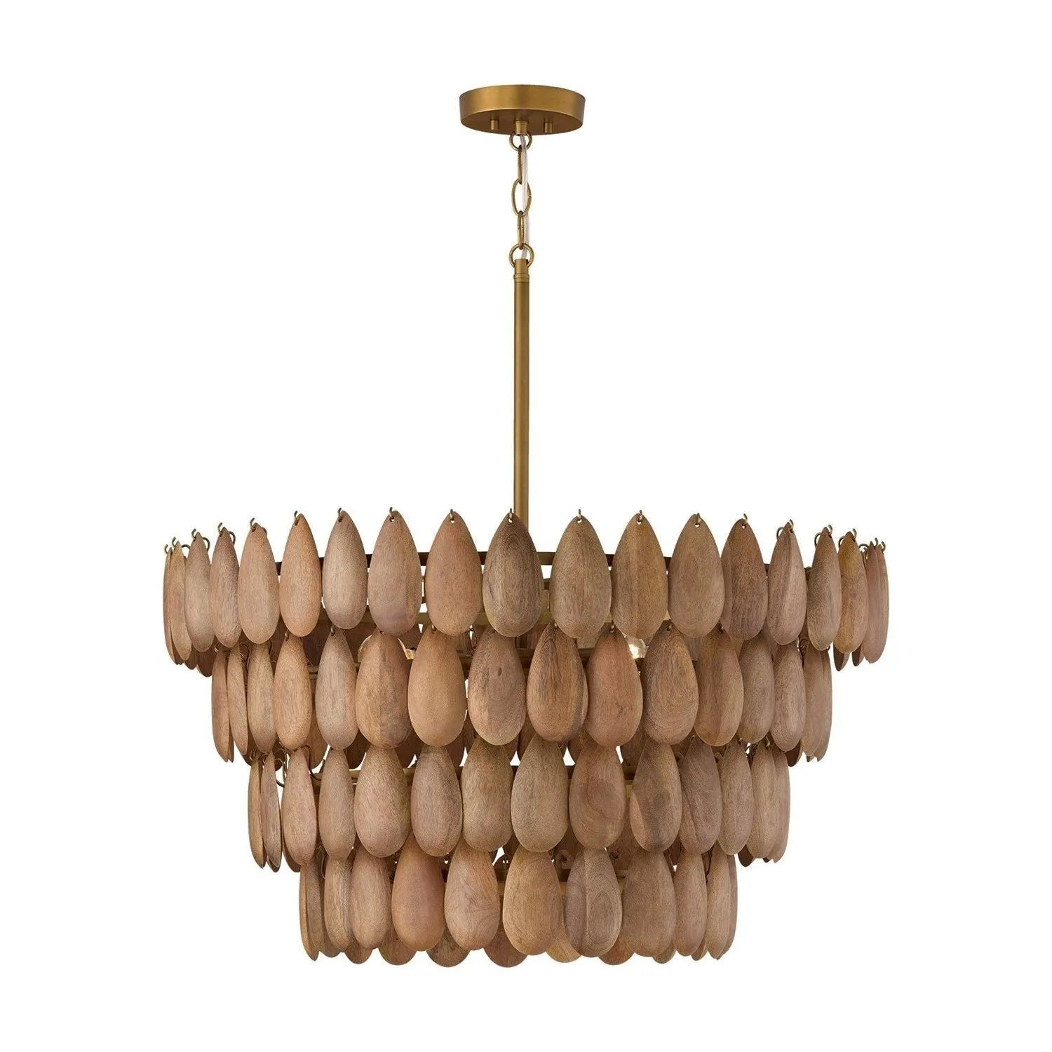 Capital Lighting - 354441LW - Four Light Pendant - Ravi - Light Wood and Patinaed Brass